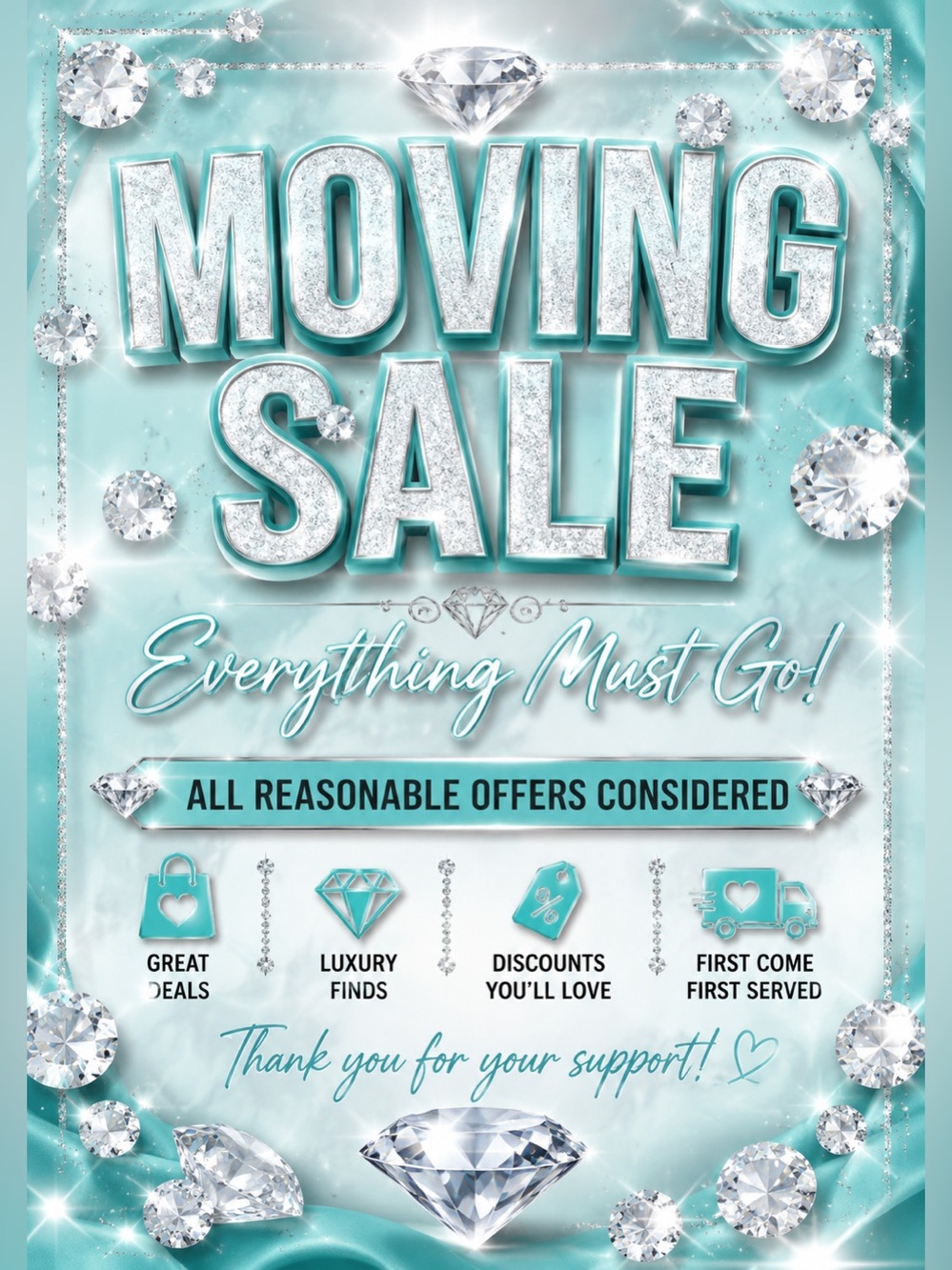 Moving Sale Everything must go